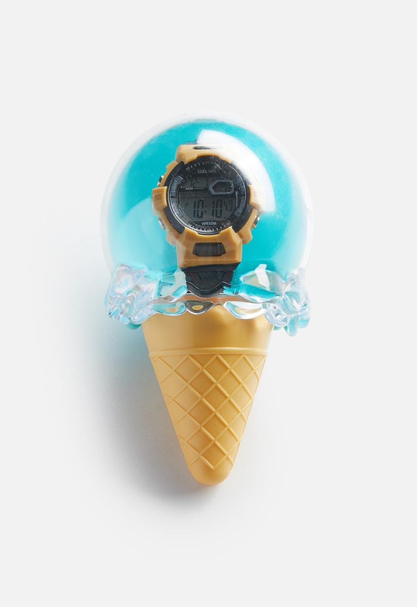 Cool Kids - Shield digital 50m wr - yellow & navy 