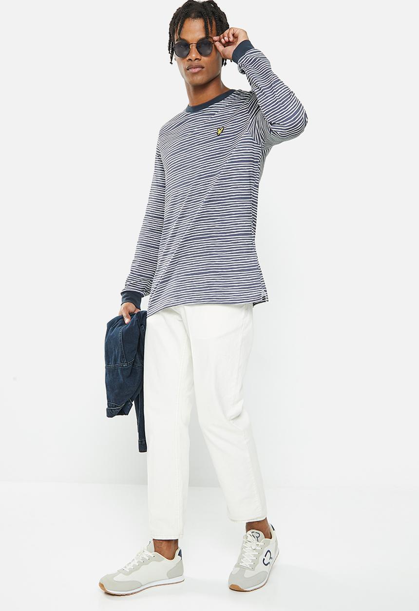 Lyle & Scott - Breton stripe long sleeve t-shirt - navy