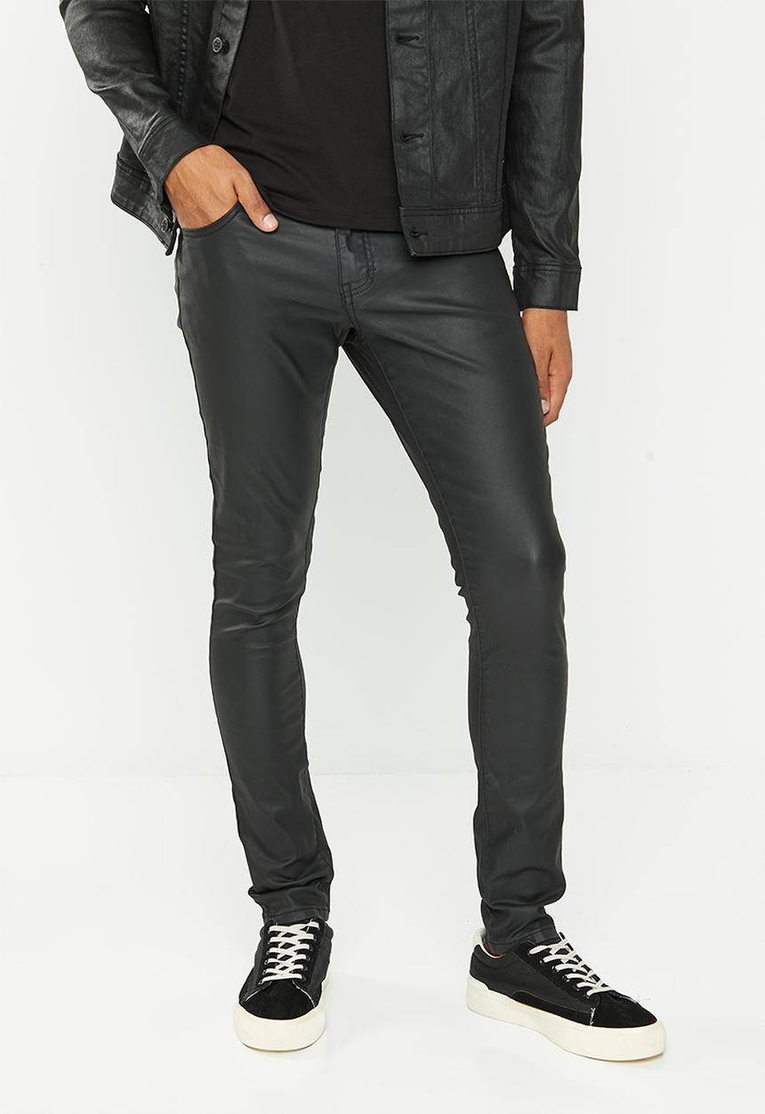 Cutty - Zaid coated denim jean - black