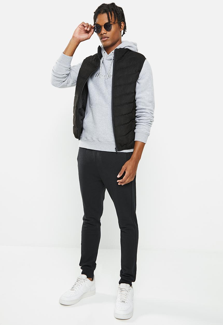 Aca Joe - Mens aca joe embroidered polar fleece sweater - grey melange