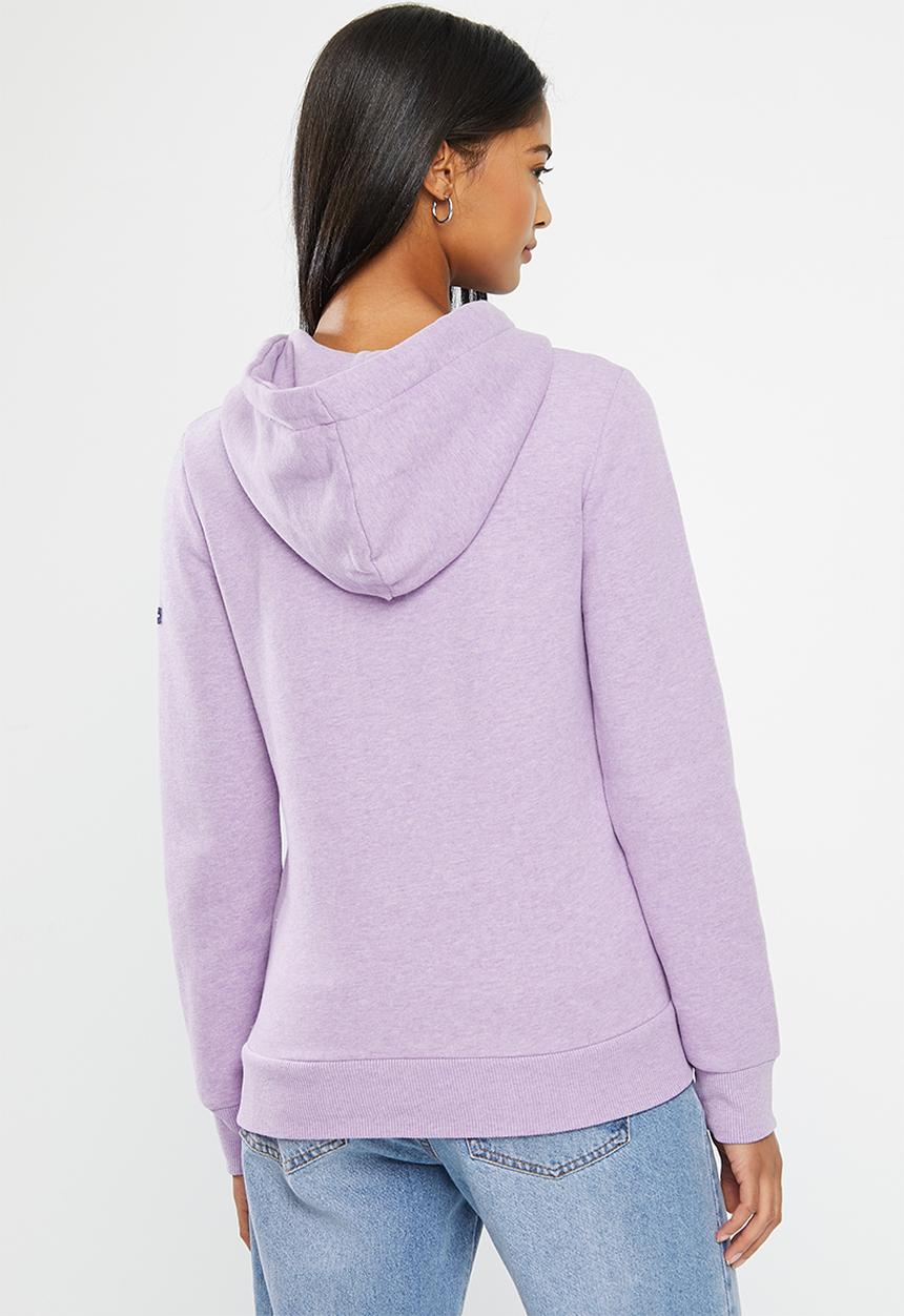 Superdry. - Vintage logo emboss hoodie - pale lilac marl