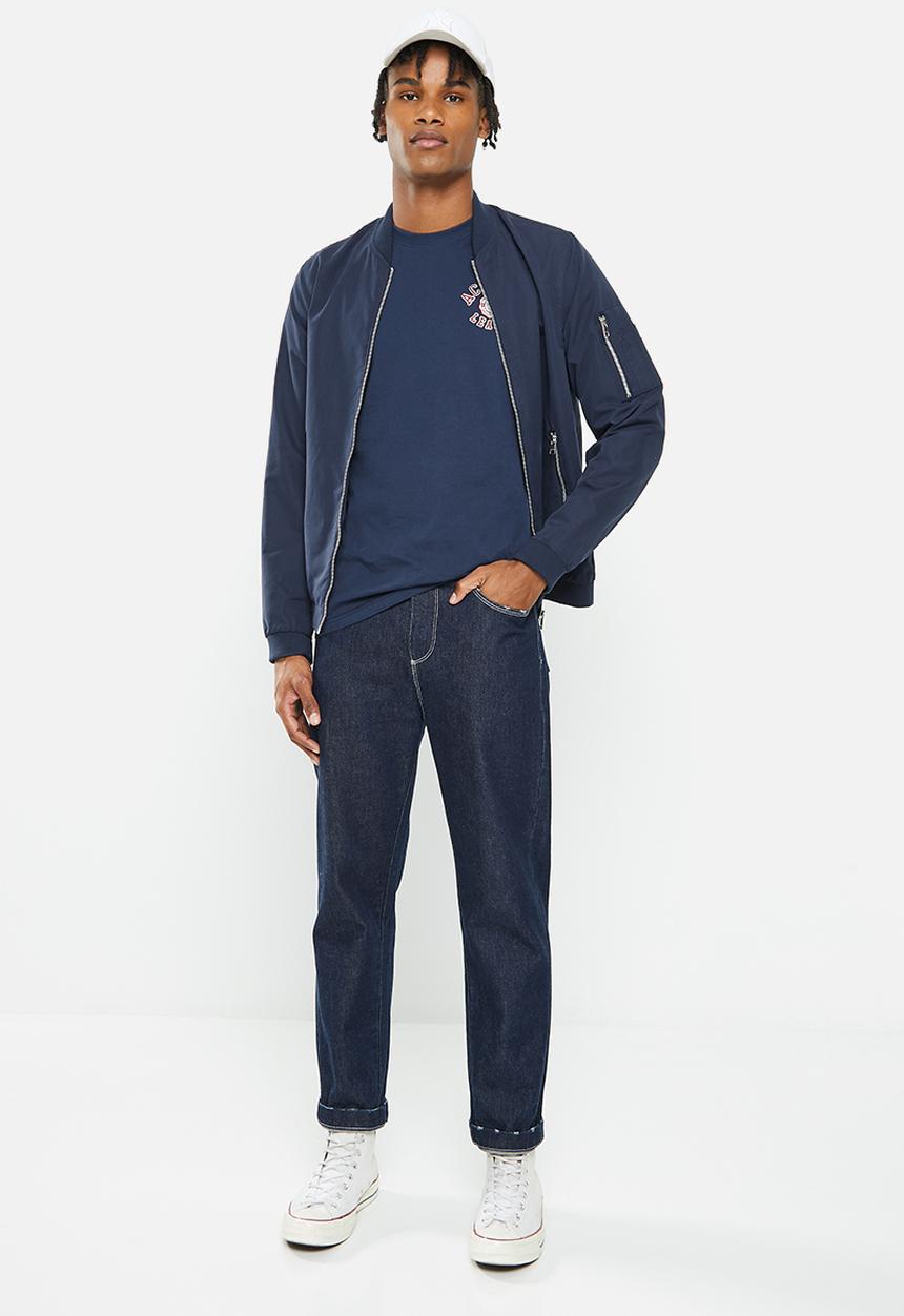 Aca Joe - Mens aca joe rasied lwc embroidery crew tee - dress blue