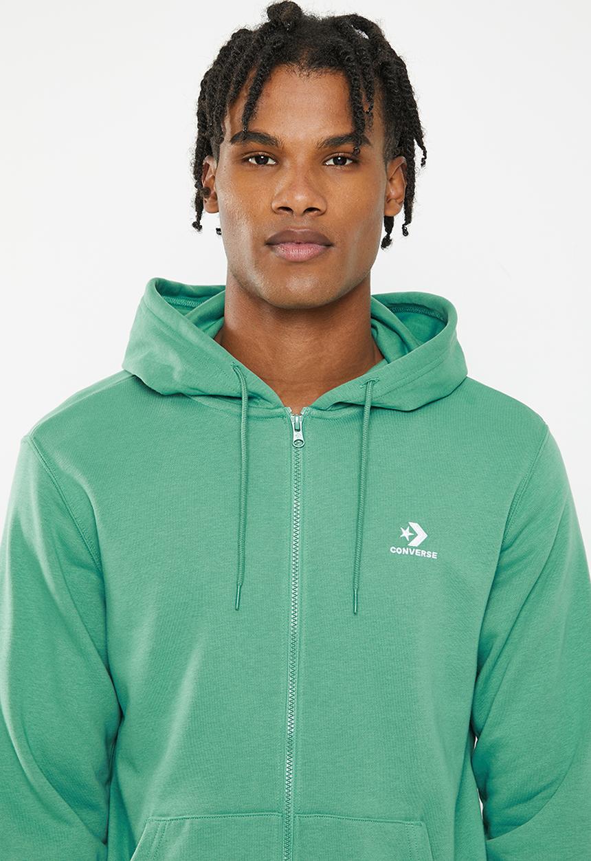 Converse - Converse go-to embroidered star zip hoodie - teal