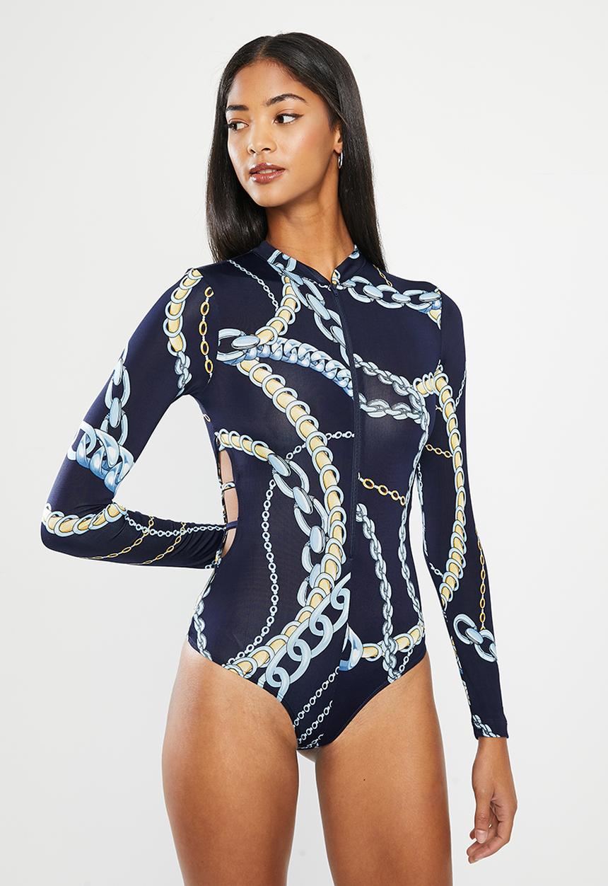 SISSY BOY - Bodysuit with front zip and side binding - navy 