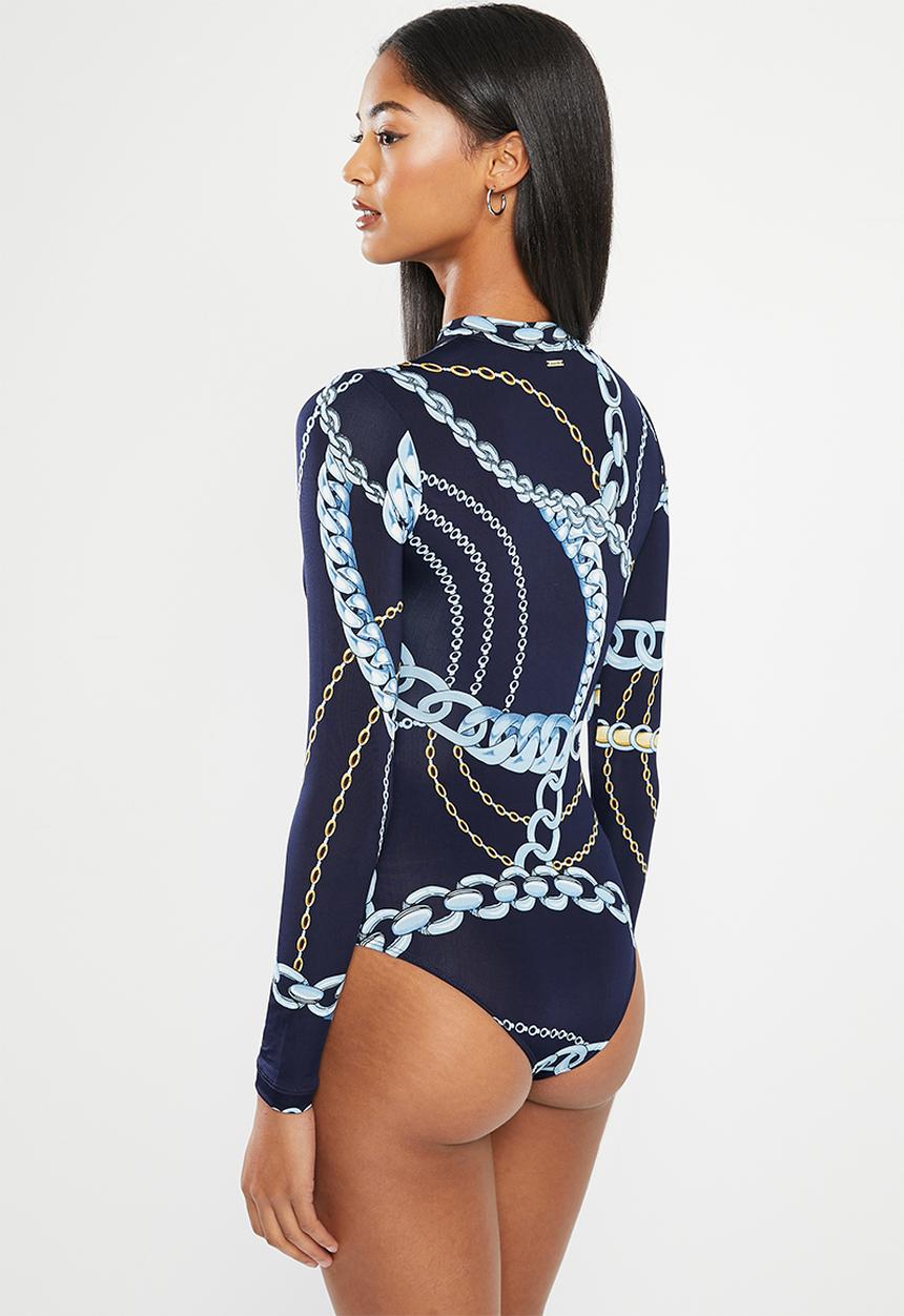 SISSY BOY - Bodysuit with front zip and side binding - navy 