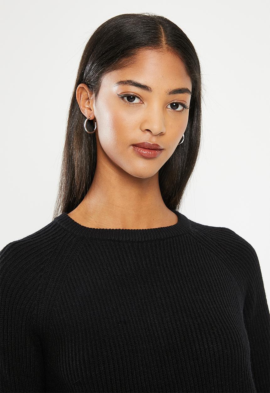 SISSY BOY - Contrasted knitted sweater - black
