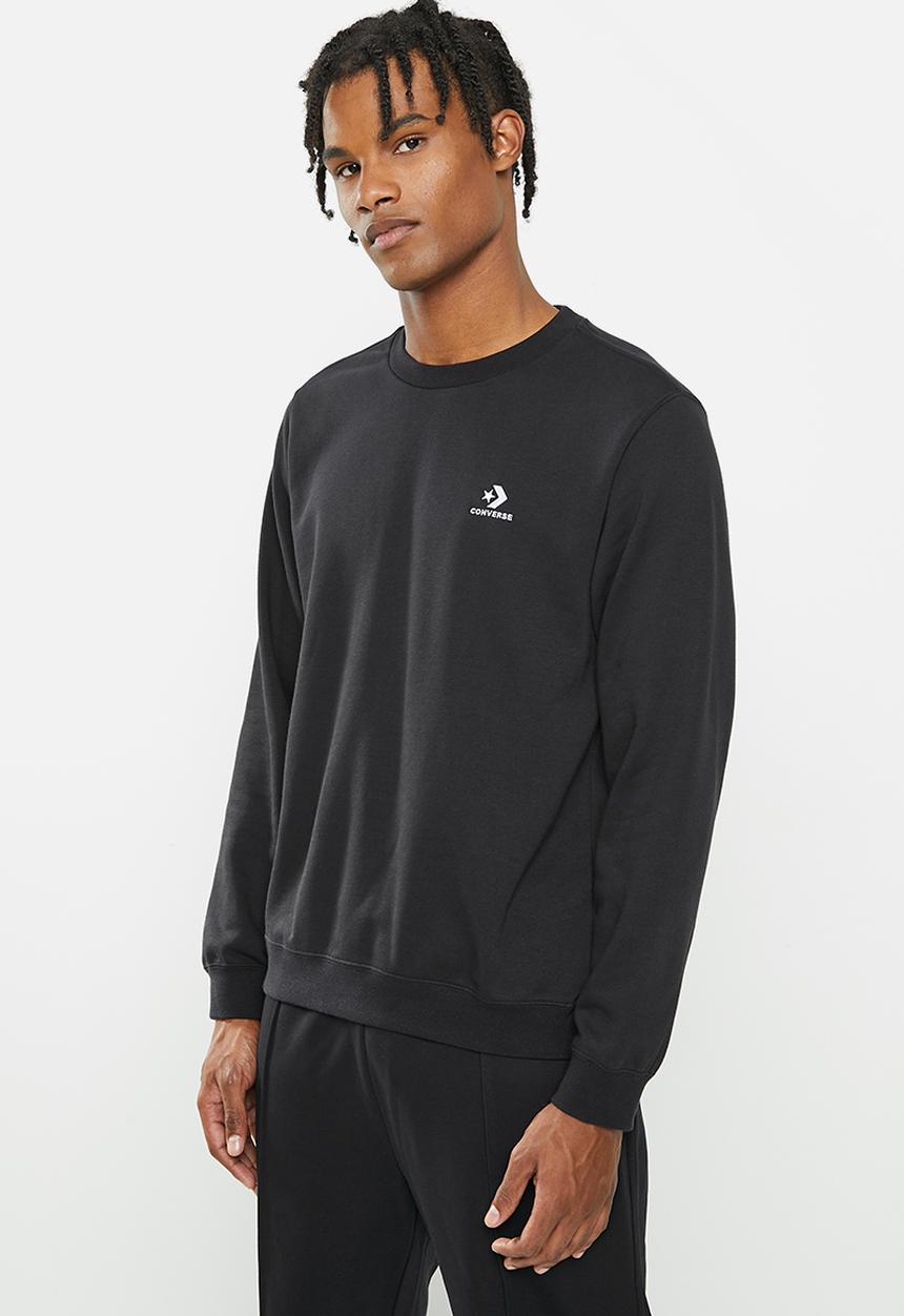 Converse - Converse go-to embroidered star chevron sweatshirt - black