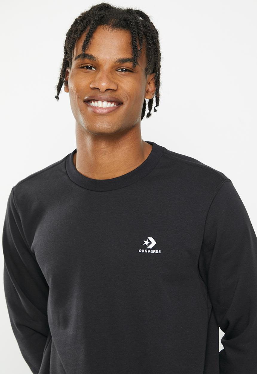 Converse - Converse go-to embroidered star chevron sweatshirt - black