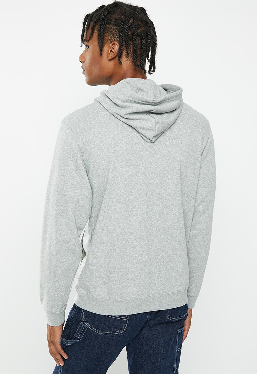 Converse - Standard fit large chuck patch hoodie - grey melange