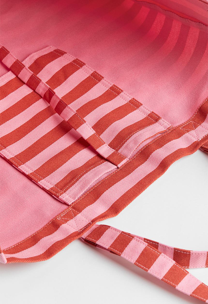 H&M - Striped beach bag - pink/striped