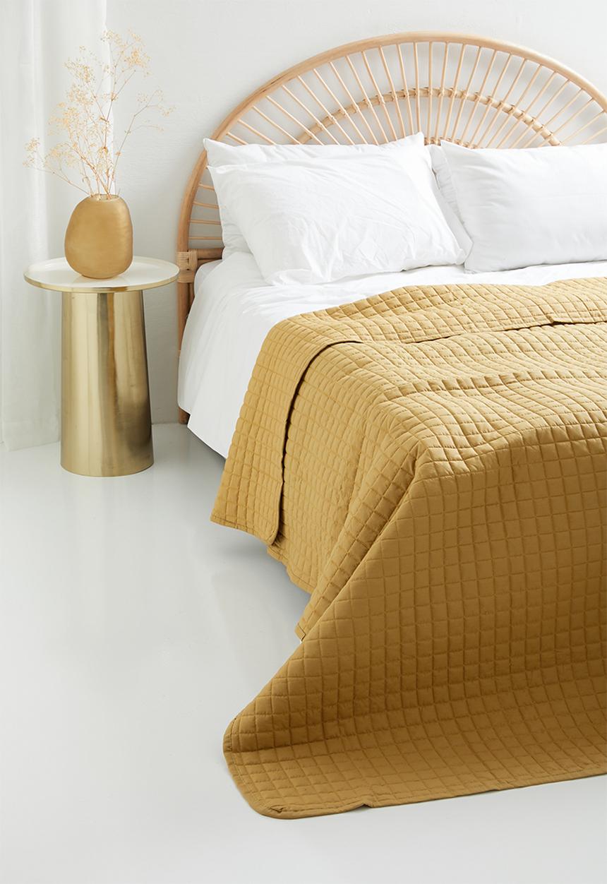 Sixth Floor - Check cotton quilt - mustard yellow