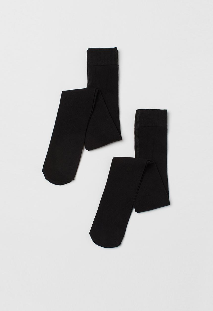H&M - 2-pack fine-knit tights - black