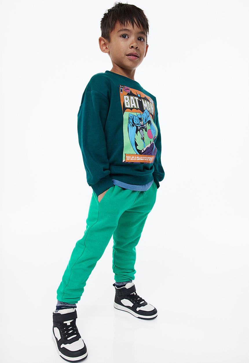 H&M - 2-pack joggers - bright green/light grey marl