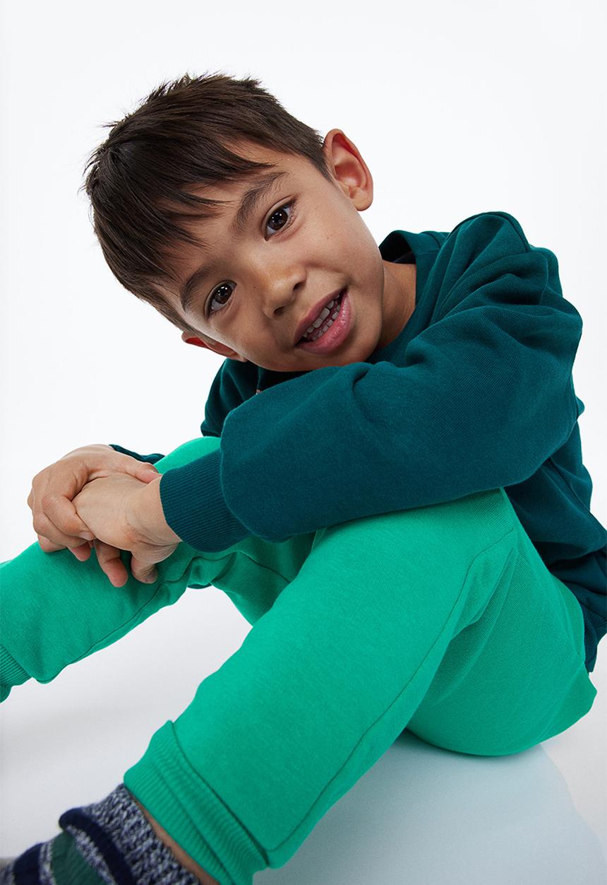 H&M - 2-pack joggers - bright green/light grey marl