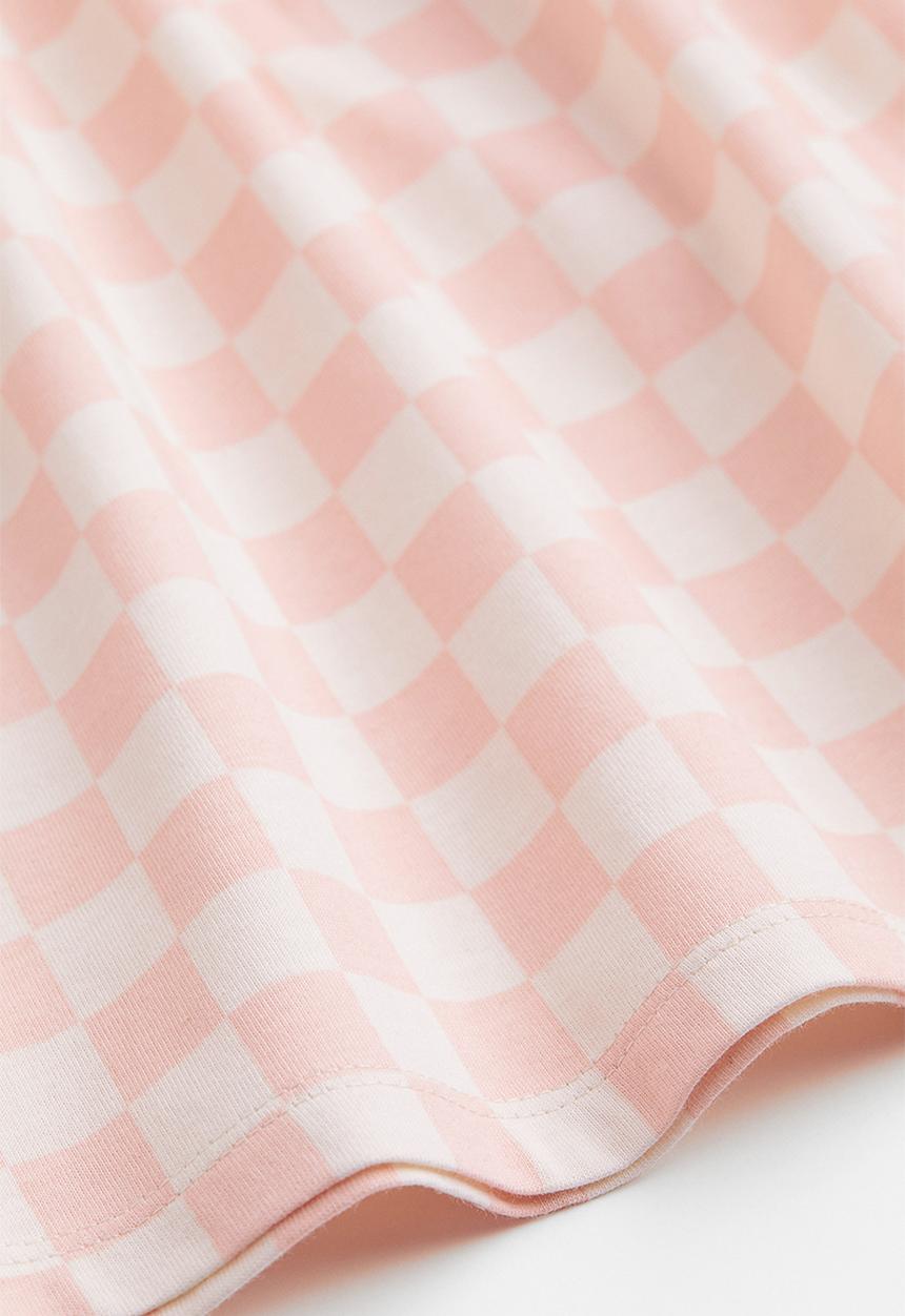 H&M - Patterned jersey dress - natural white/checked