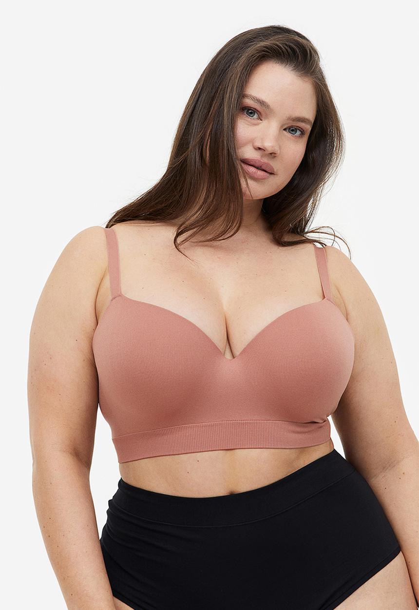 H&M - H&m+ seamless padded bra - old rose