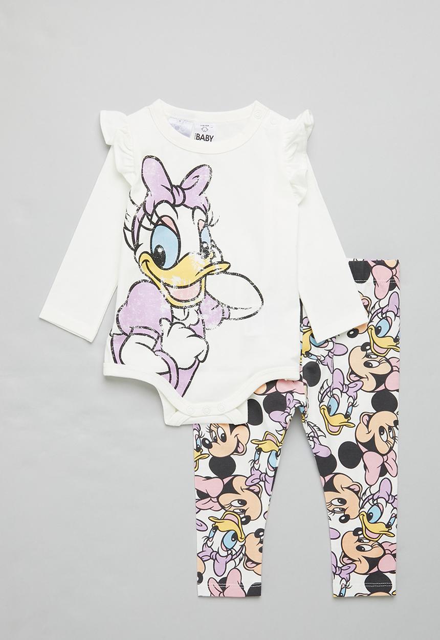 Cotton On - bundle the ls ruffle bubbysuit & river legging-lcn - lcn dis daisy duck