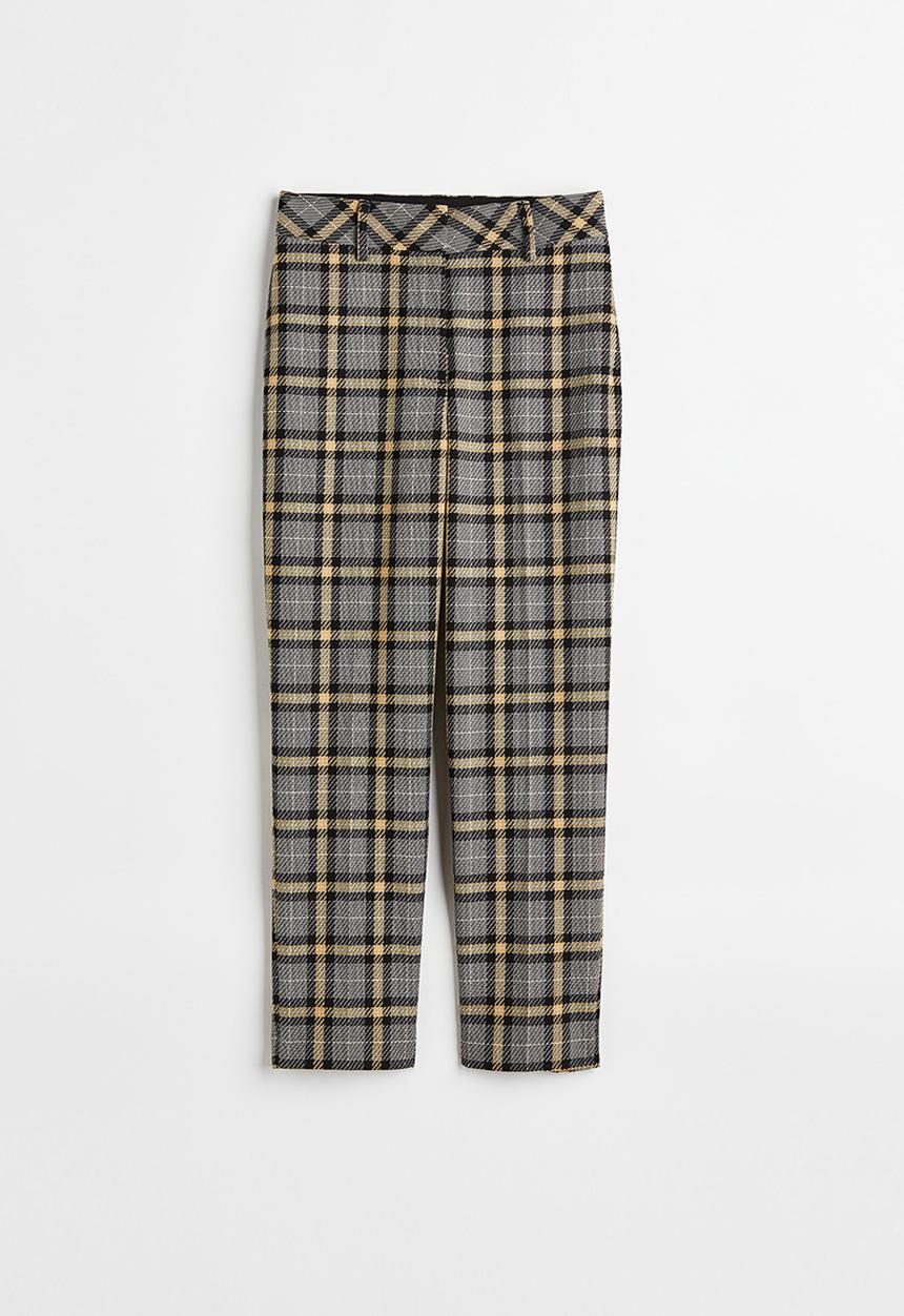 H&M - Cigarette trousers - grey/checked