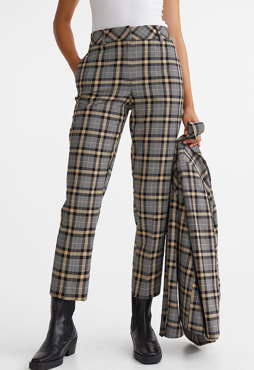 H&M - Cigarette trousers - grey/checked