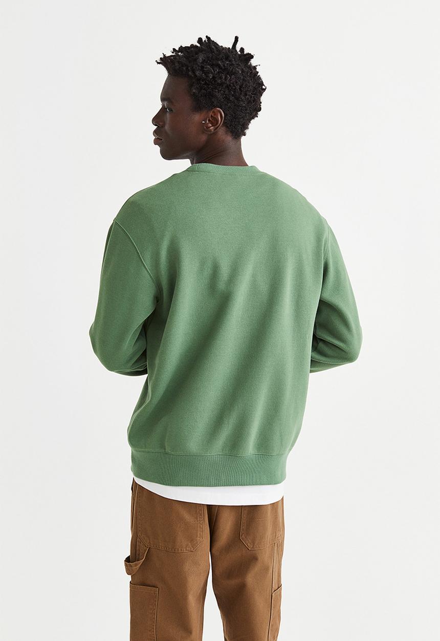 H&M - Relaxed fit printed sweatshirt - green/grow better together