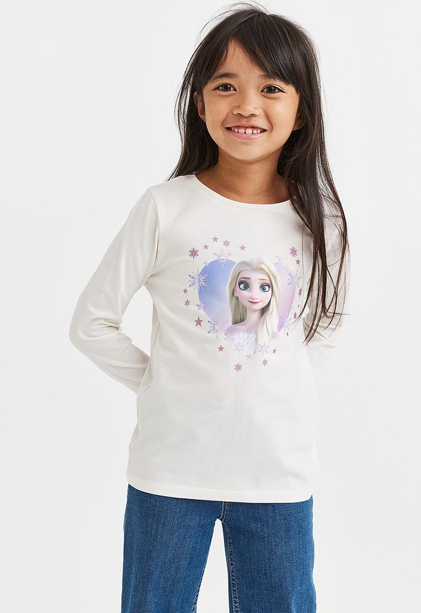 H&M - 3-pack printed tops - dark blue/frozen