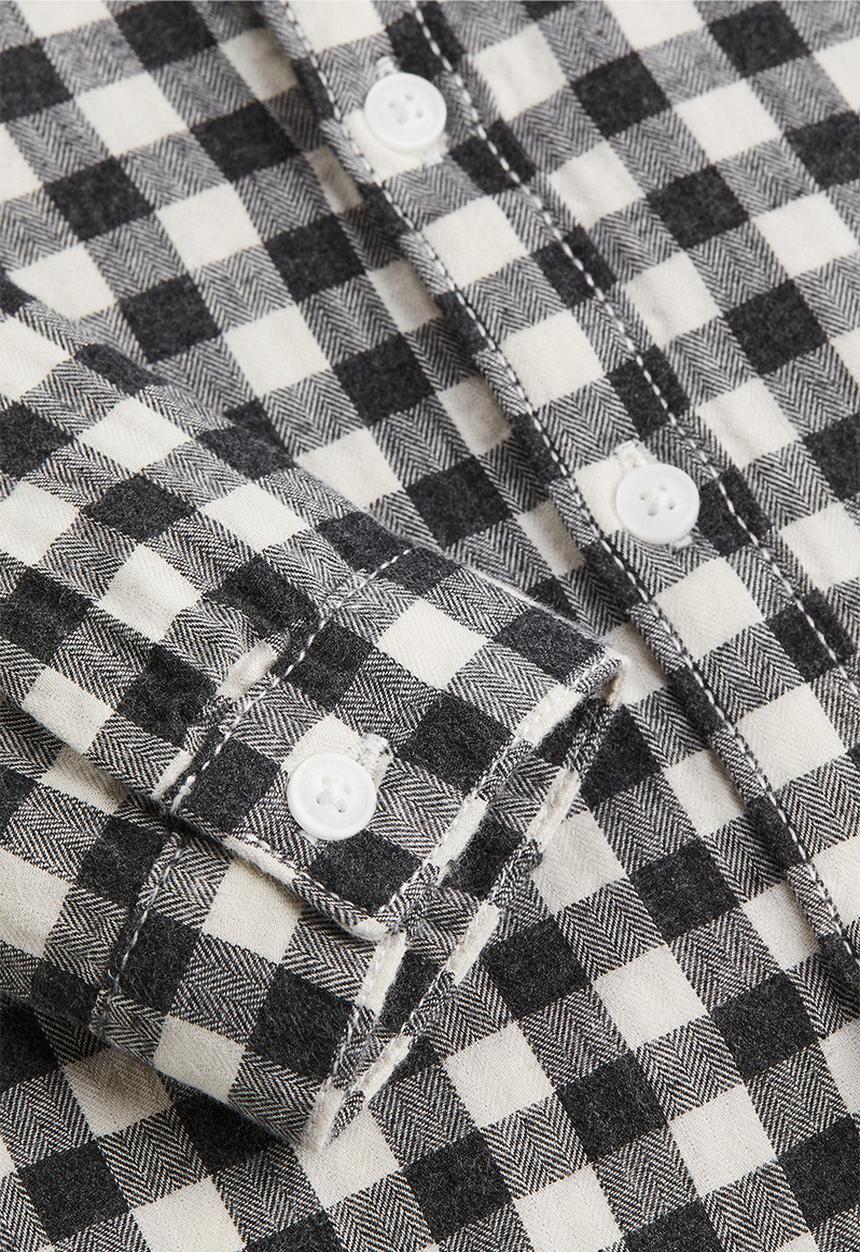 H&M - Cotton flannel shirt - black/checked