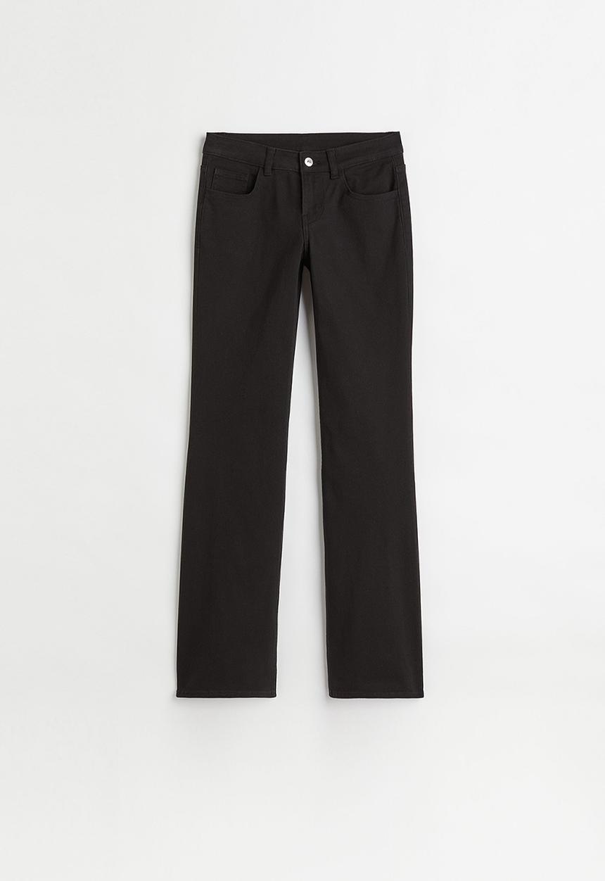 H&M - Low waist flared twill trousers - black