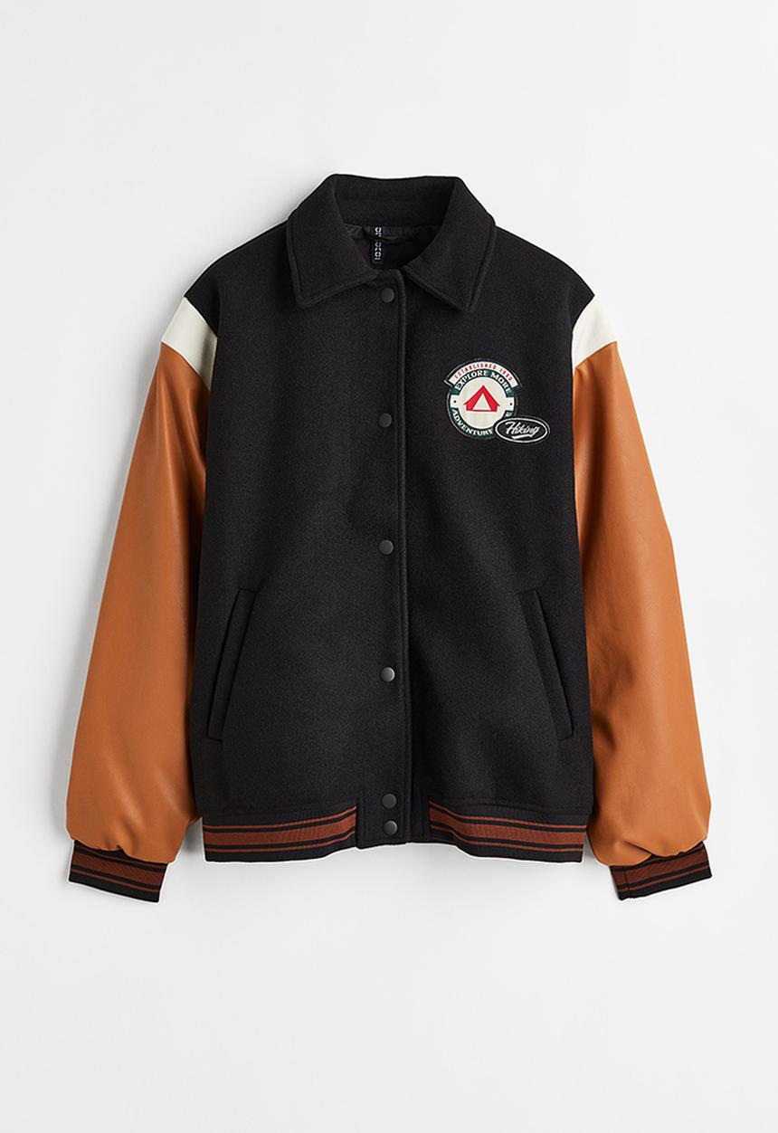 H&M - Baseball jacket - black/block-coloured