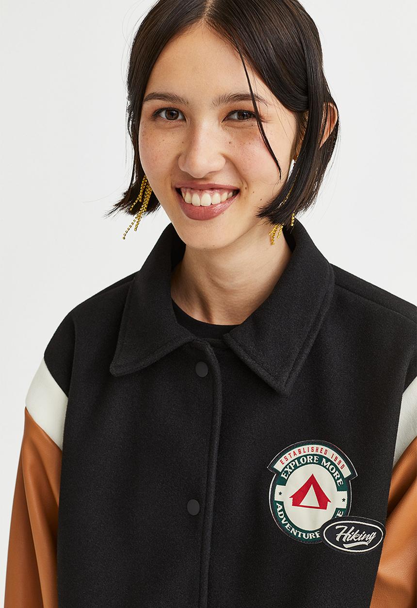 H&M - Baseball jacket - black/block-coloured