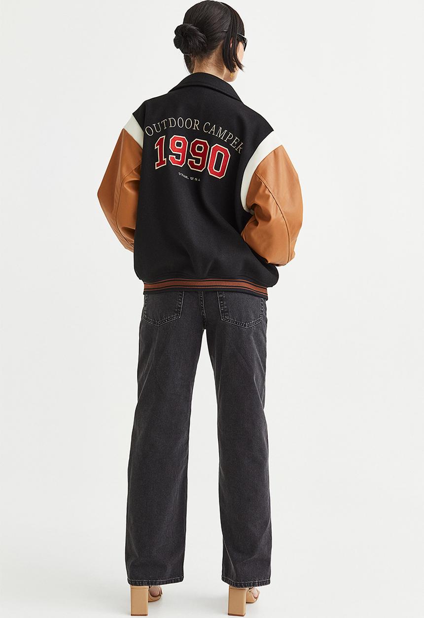 H&M - Baseball jacket - black/block-coloured