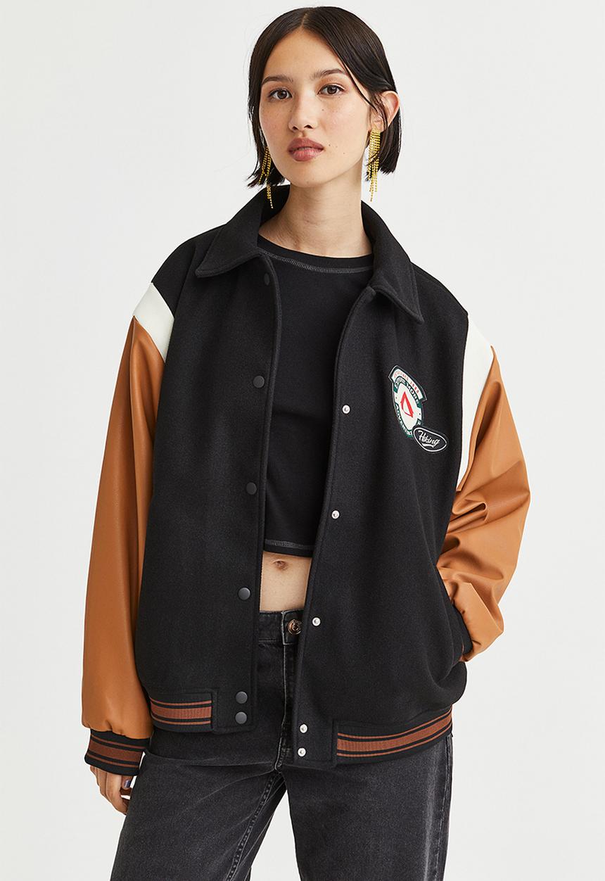 H&M - Baseball jacket - black/block-coloured