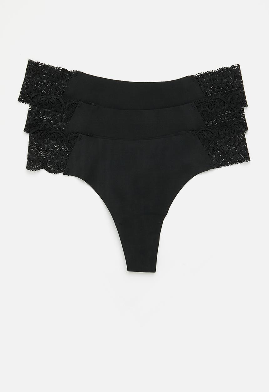 Cotton On - Party pants seamless G string  3 pack - black