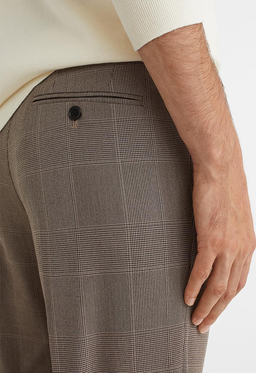 H&M - Slim fit trousers - grey/checked i