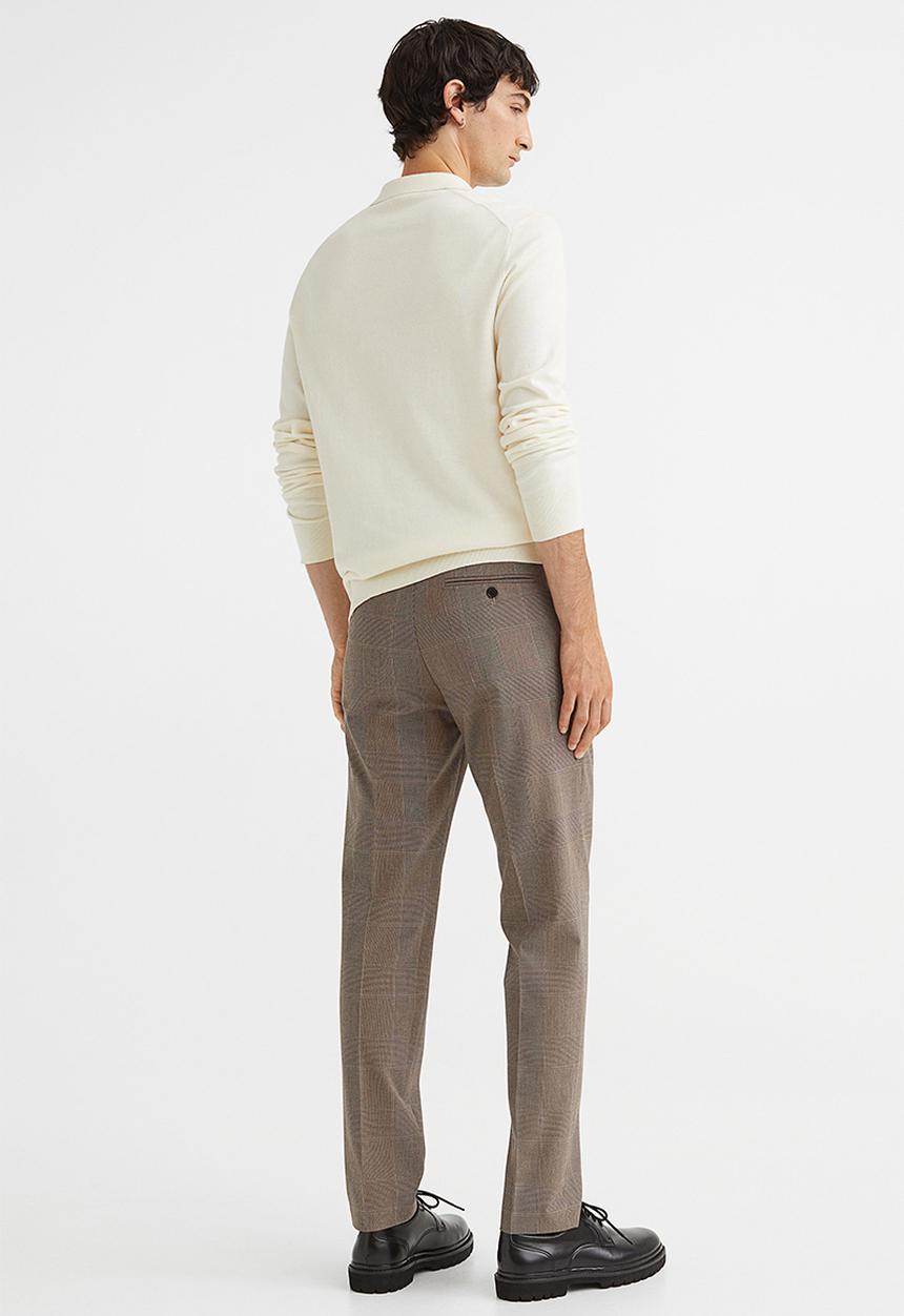 H&M - Slim fit trousers - grey/checked i