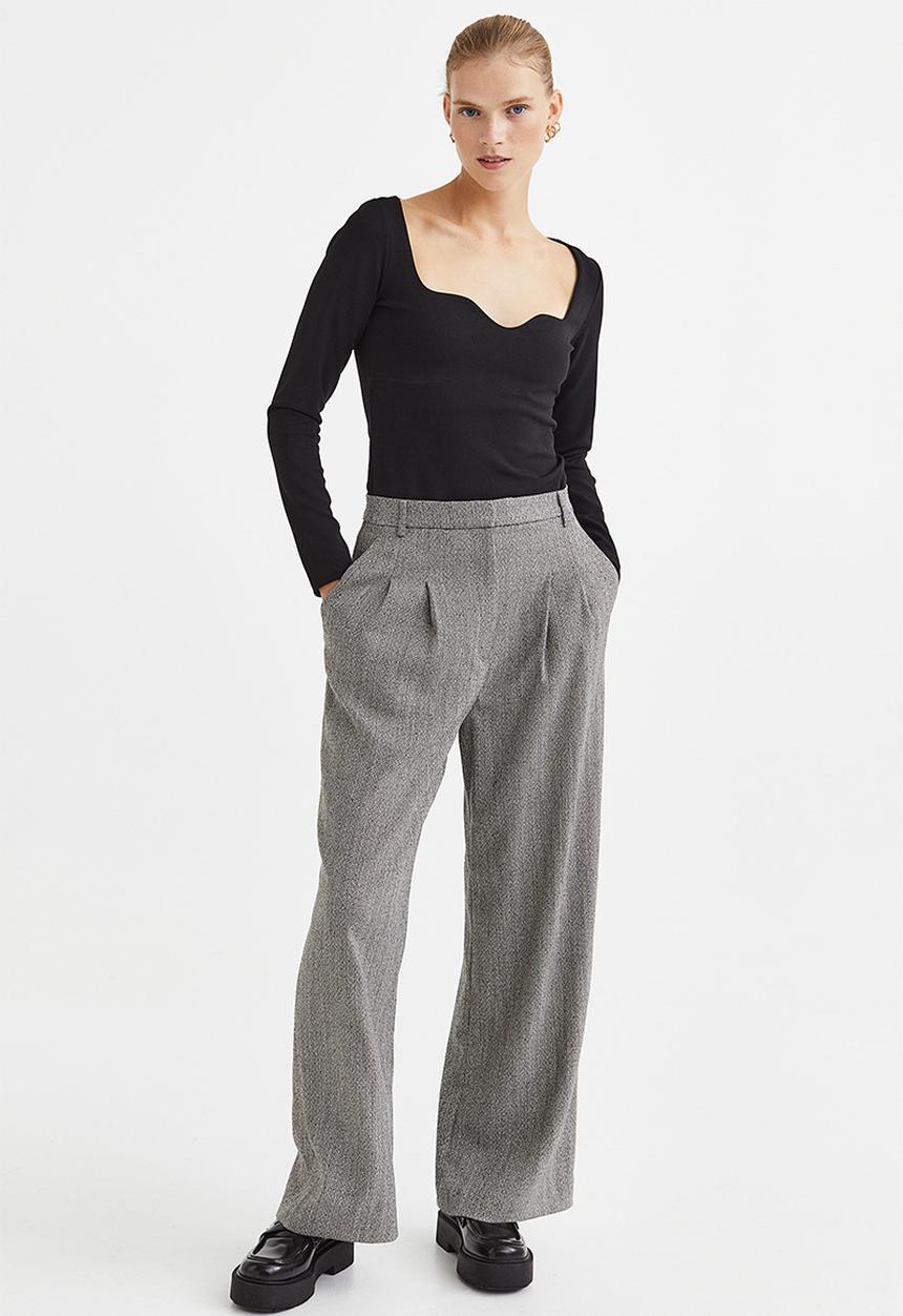 H&M - Fitted jersey top - black