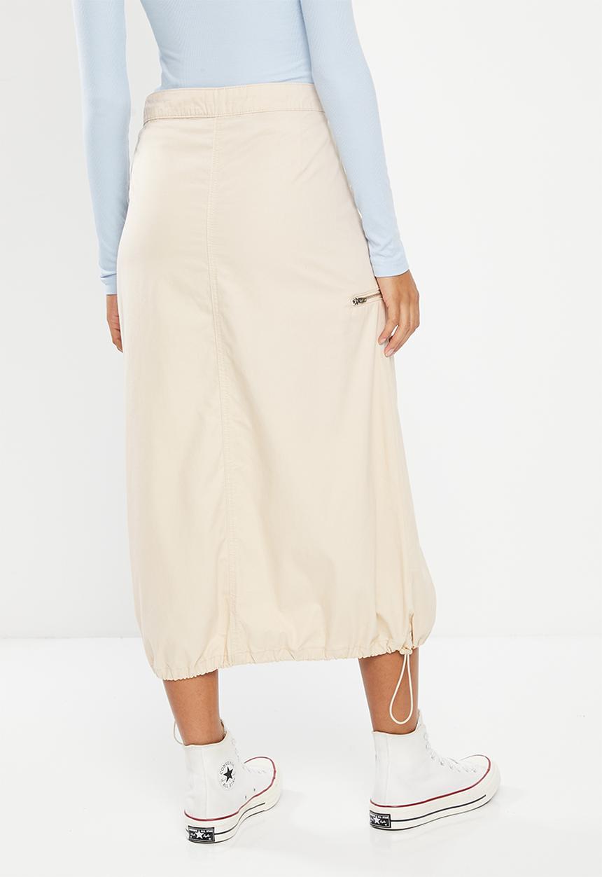 Factorie - Cargo Midi Skirt - Light Stone