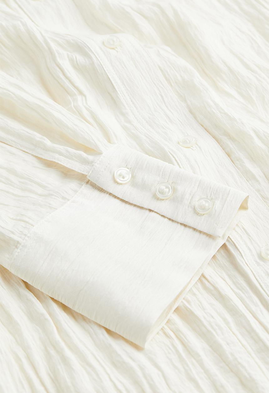 H&M - Crinkled chiffon shirt - white