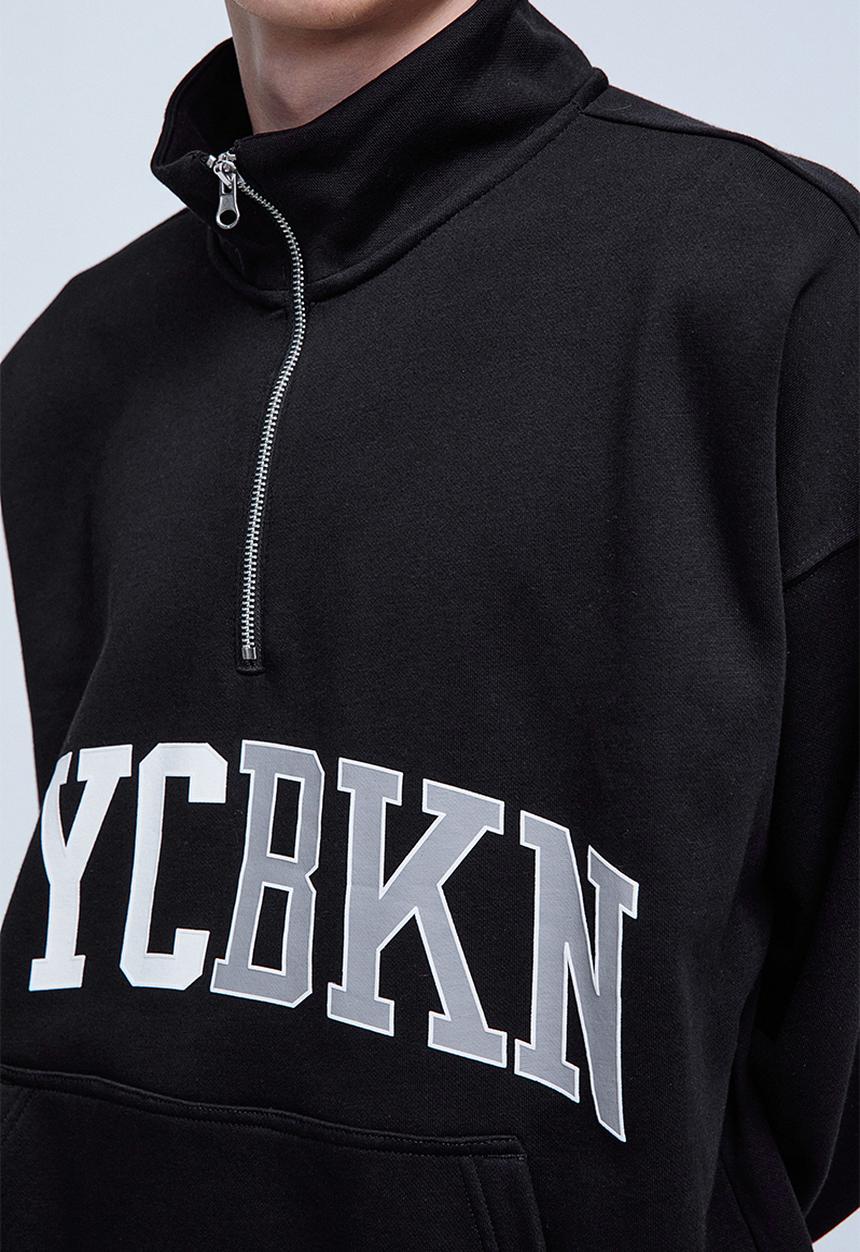 H&M - Oversized zip-top sweatshirt - black/nycbkn
