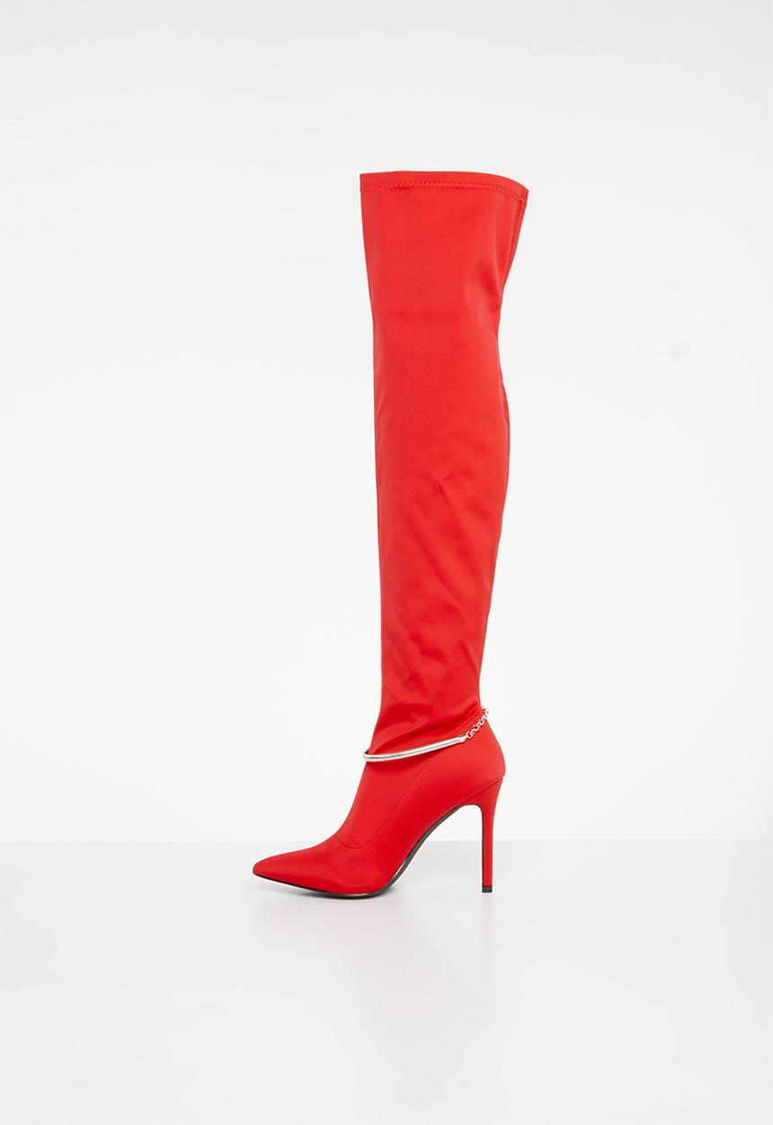 Plum - Viera stiletto boot - red