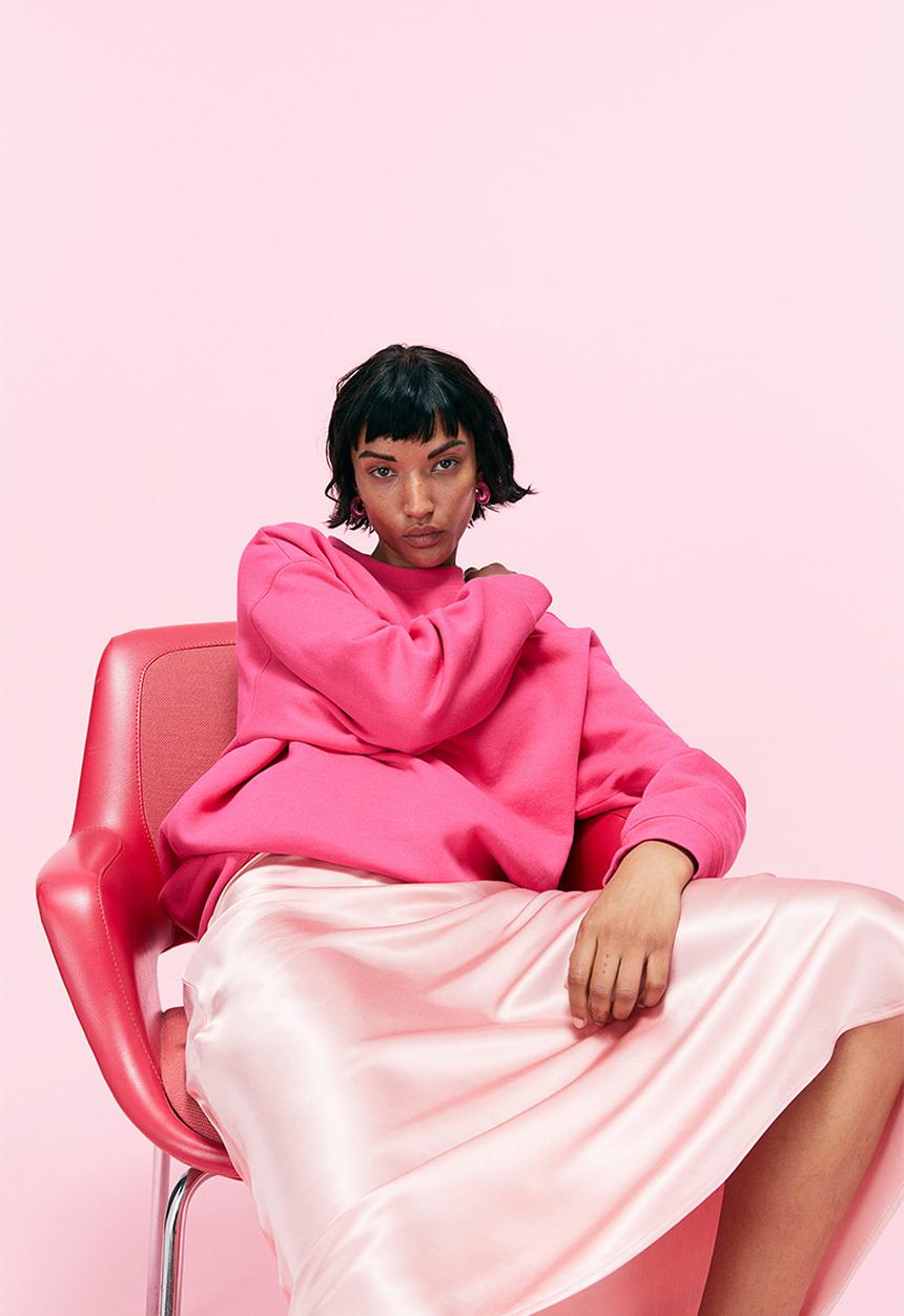 H&M - Flared skirt - light pink