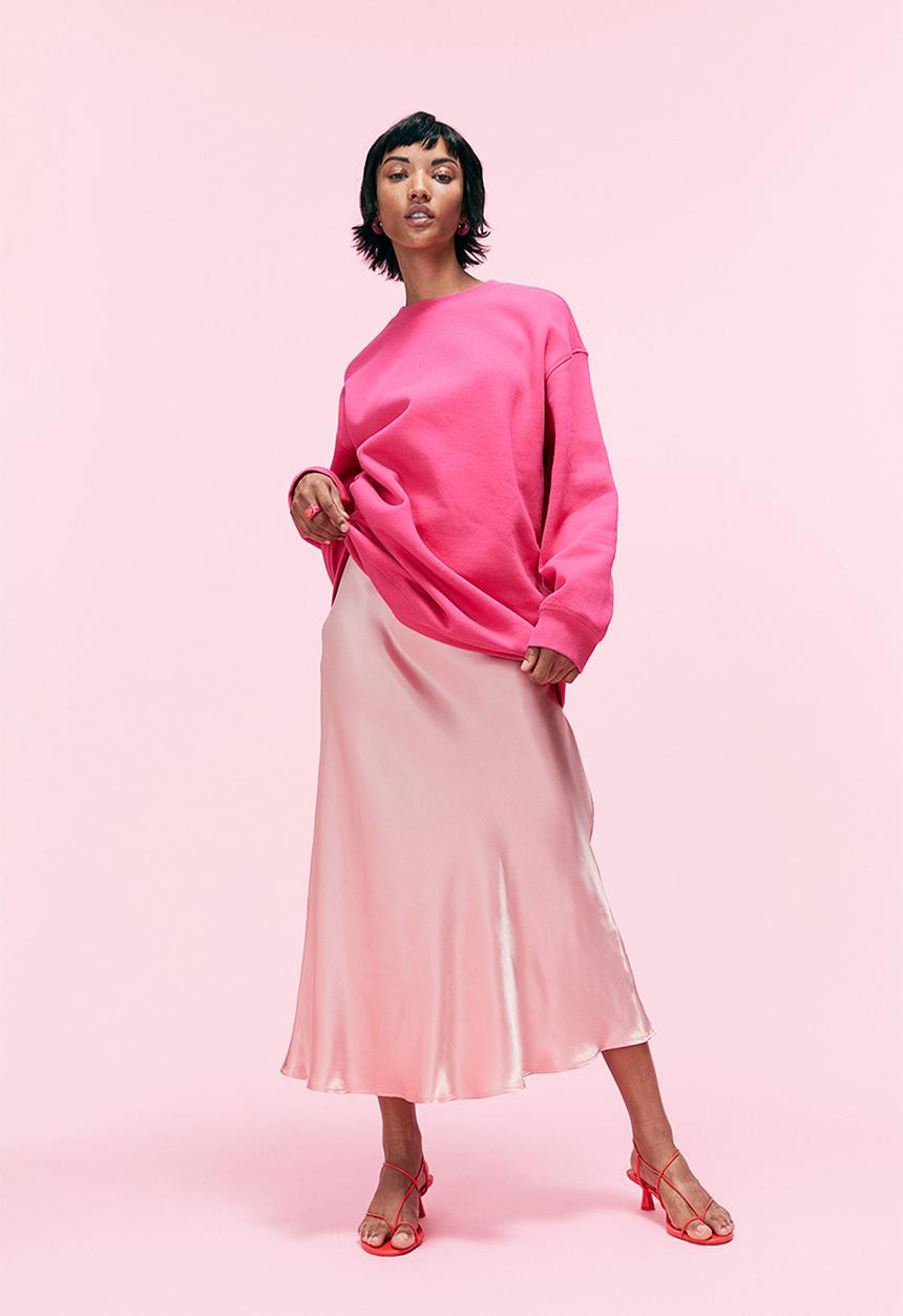H&M - Flared skirt - light pink