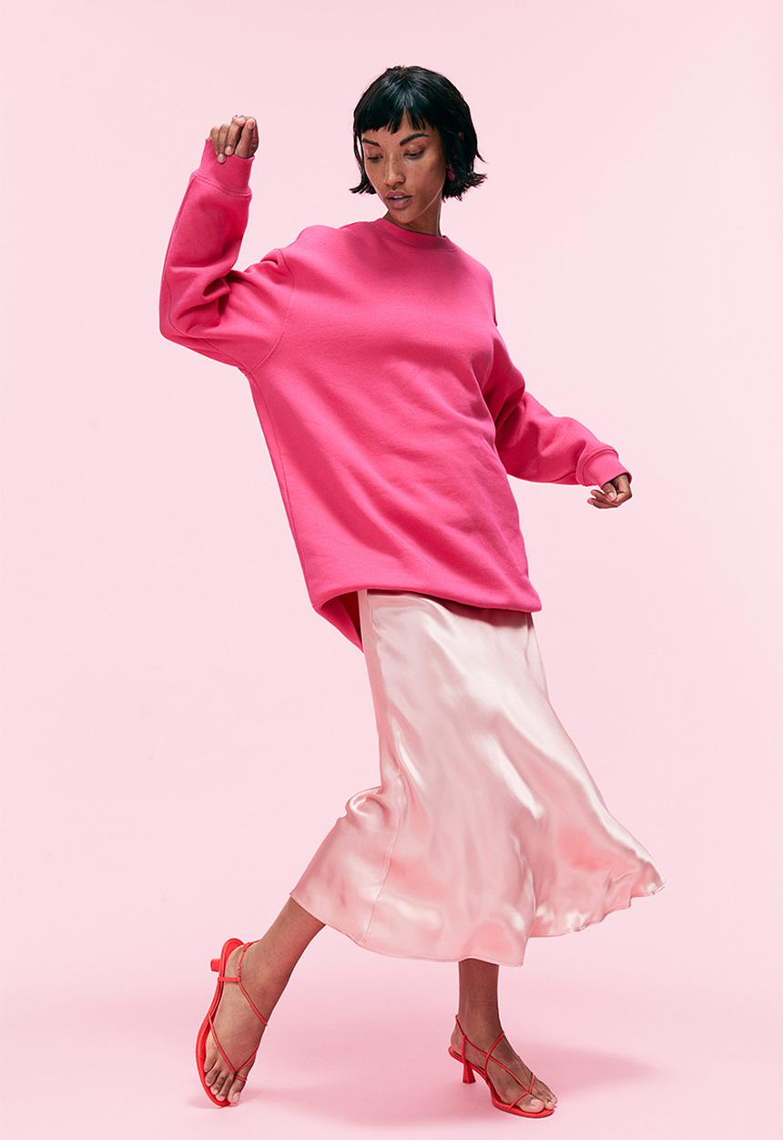 H&M - Flared skirt - light pink