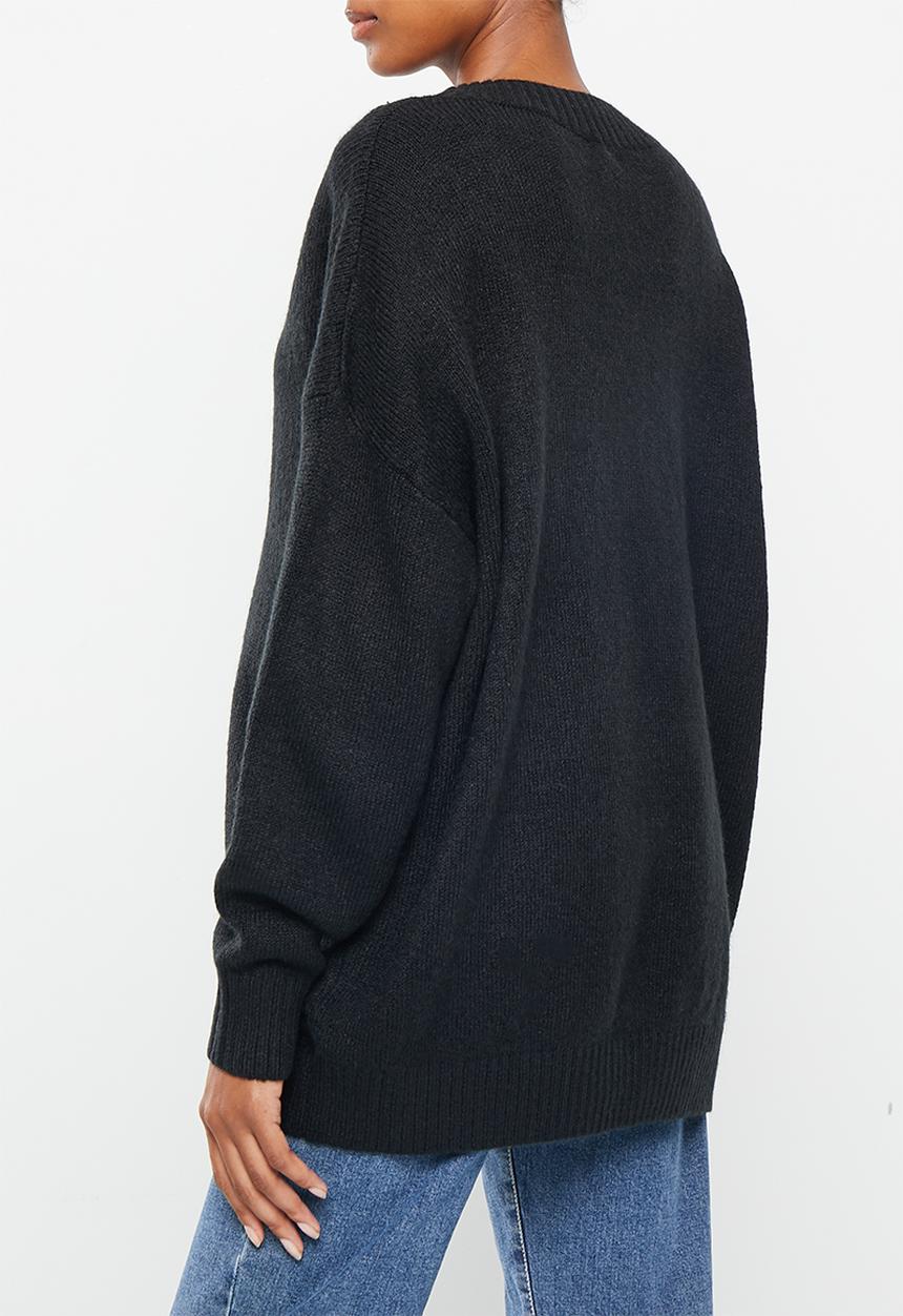Cotton On - Maternity friendly blondie V neck pullover - black