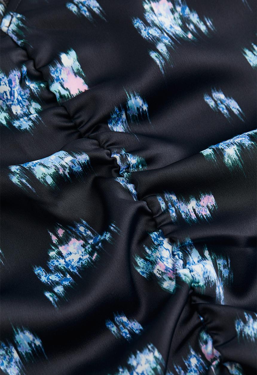 H&M - Gathered blouse - navy/patterned