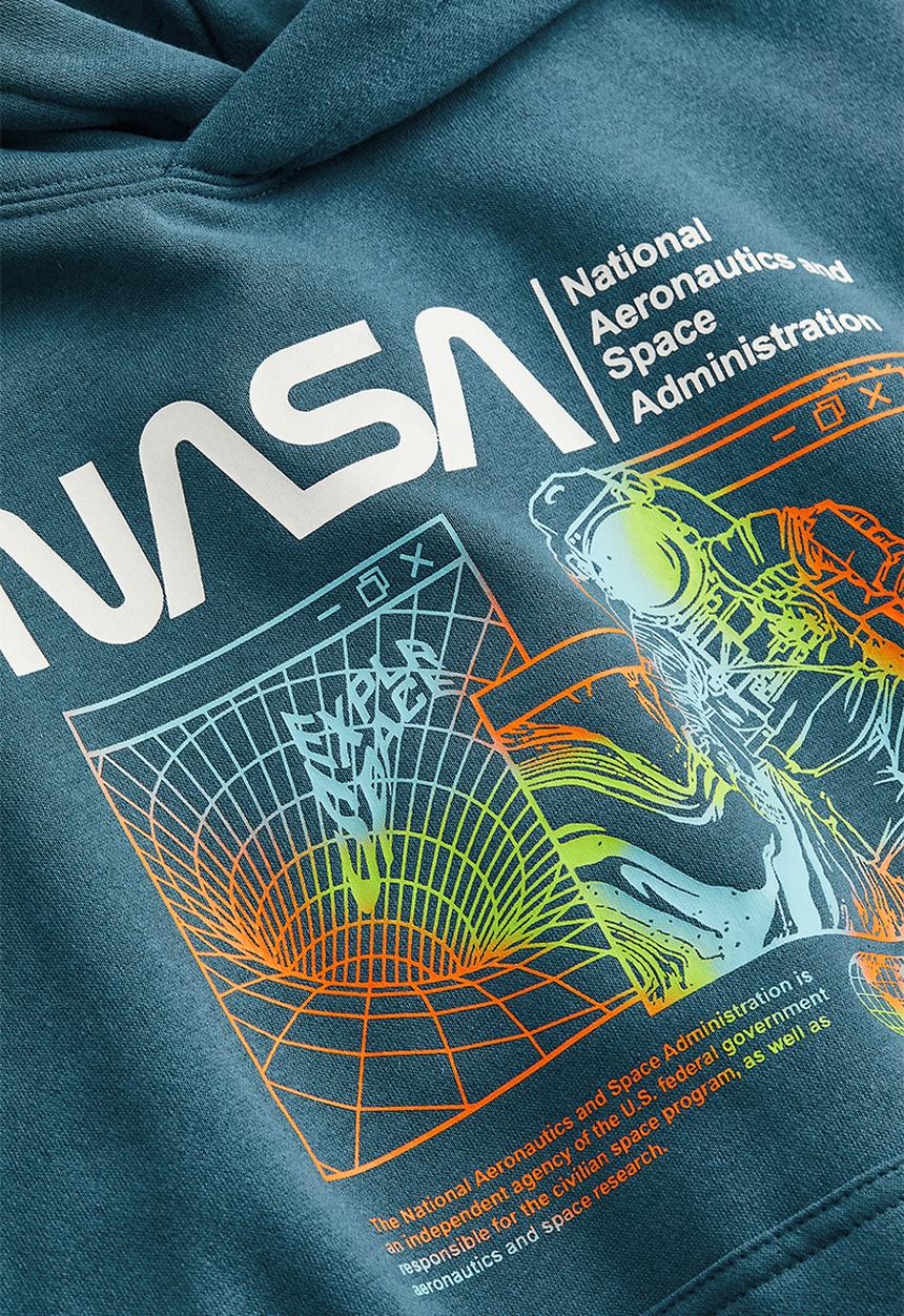 H&M - Printed hoodie - blue/nasa