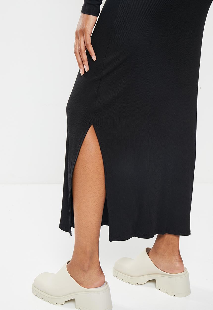 Cotton On - Maternity bump friendly long sleeve maxi dress - black