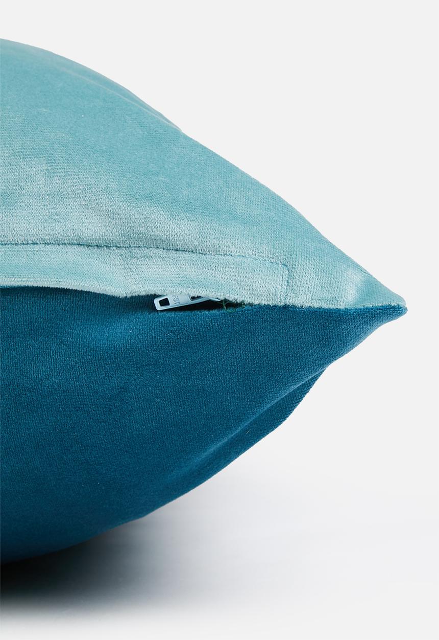 Sixth Floor - Mihlali 2 toned velvet cushion cover - Blue