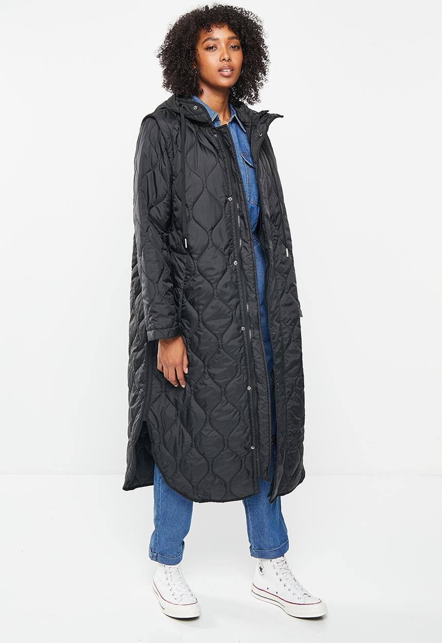 Me&B - Maxi puffer with zip-off sleeves - black