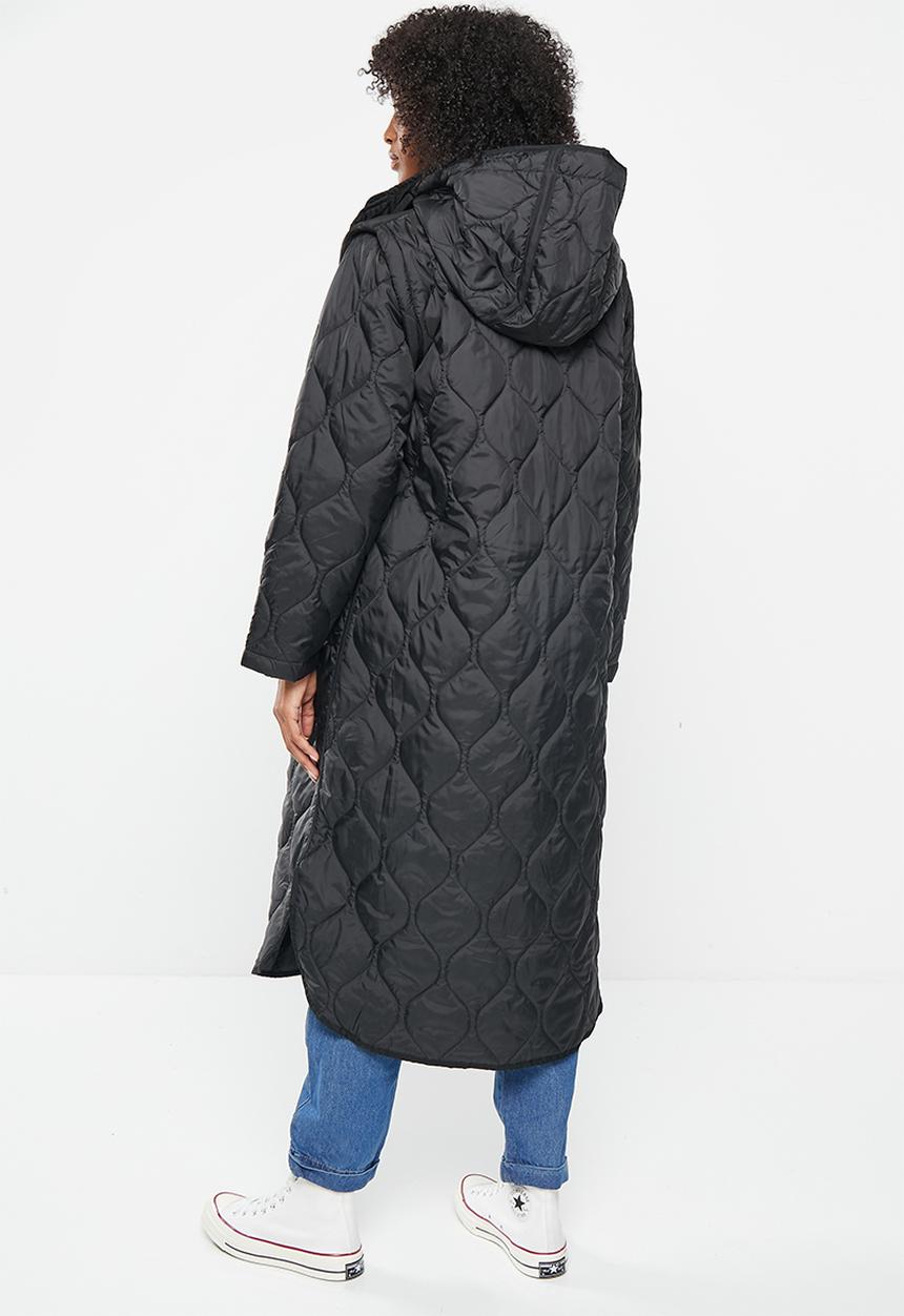 Me&B - Maxi puffer with zip-off sleeves - black