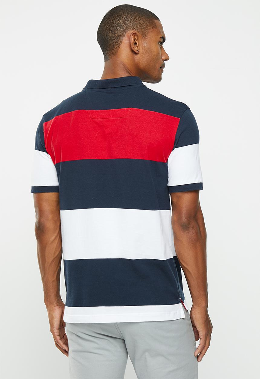 Nautica - Dash short sleeve polo - navy & white